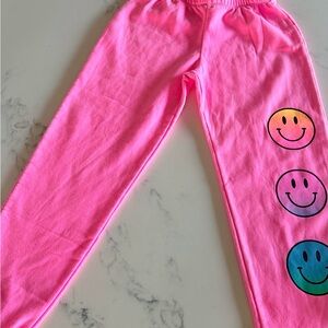 Kids Pink Smiley Joggers